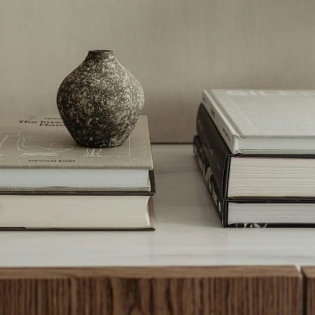Books on a Sleek Sideboard